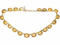 French Early 19th Century Riviere Necklace set with Citrines