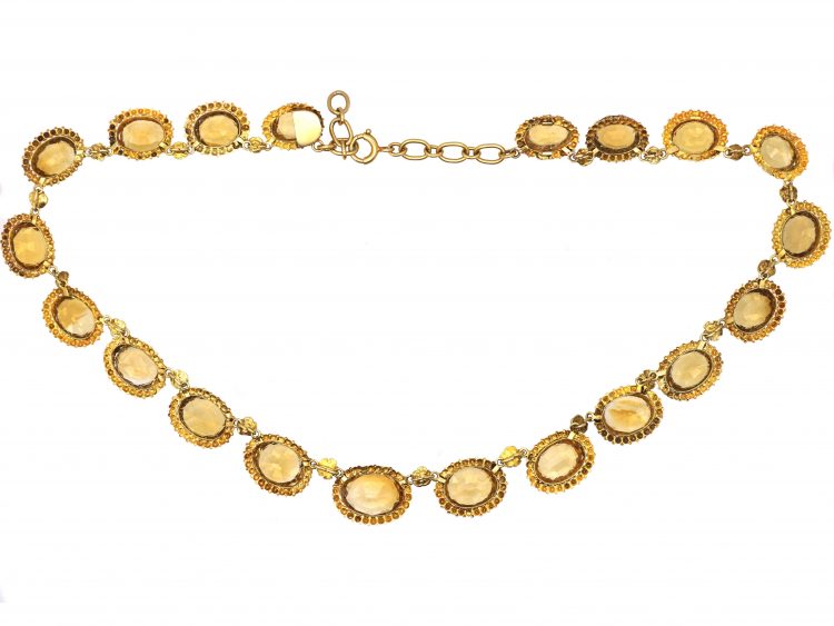 French Early 19th Century Riviere Necklace set with Citrines