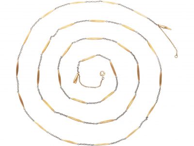 Edwardian 15ct Gold & Platinum Long Chain