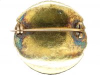 French 18ct Gold, Rose Diamond & Tiger's Eye Brooch of an Owl's Head by Paul Robin