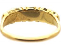 Victorian 18ct Gold Ring set with Five Natural Pearls with Rose Diamond Points