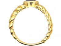18ct Gold Modernist Coil Design Ring set with a Sapphire