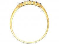 Edwardian 18ct Gold, Entwined Hearts Ring set with Sapphires & Diamonds