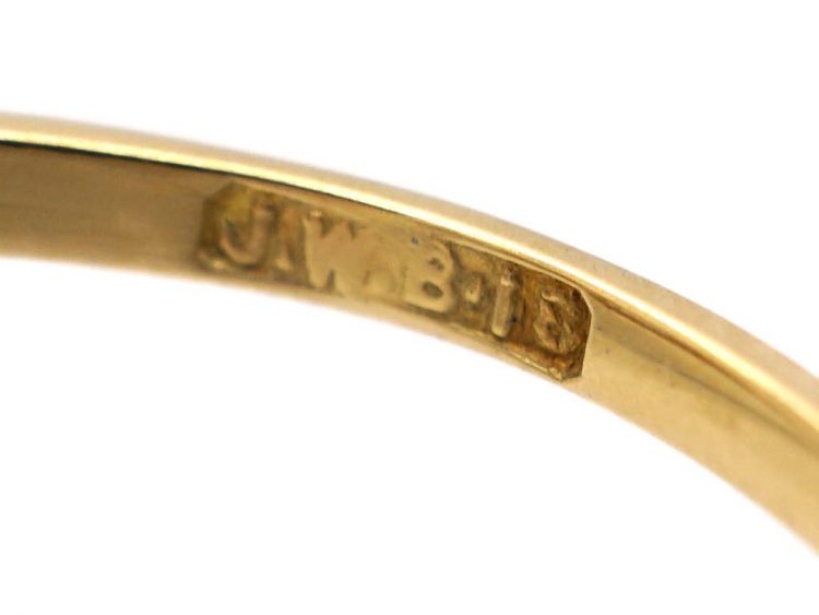 Edwardian 18ct Gold, Entwined Hearts Ring set with Sapphires & Diamonds