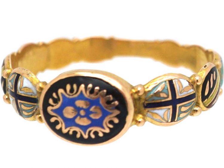 Early 19th Century 15ct Gold & Swiss Enamel Ring