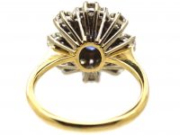 Modernist 18ct Gold Cluster Ring set with a Sapphire & Diamonds