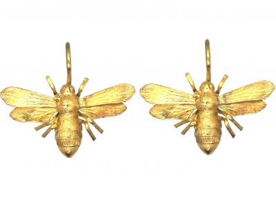Victorian 15ct Gold Bee Earrings