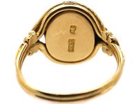 Victorian 18ct Gold Signet Ring set with a Bloodstone with Griffin Crest Intaglio