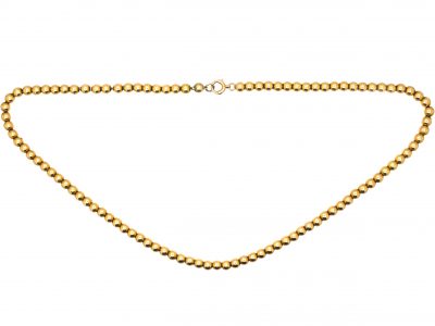 Edwardian 15ct Gold Bead Necklace