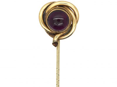 Victorian Cabochon Amethyst Tie Pin