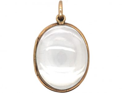 Victorian 9ct Gold & Rock Crystal Oval Locket