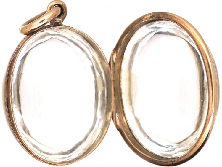 Victorian 9ct Gold & Rock Crystal Oval Locket