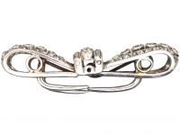 Edwardian Platinum Bow Brooch set with Diamonds