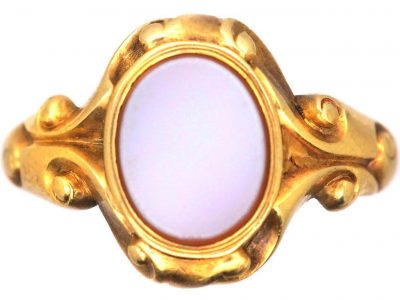 Victorian 18ct Gold & Banded Carnelian Signet Ring