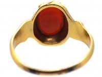 Victorian 18ct Gold & Banded Carnelian Signet Ring