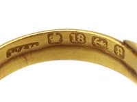 Victorian 18ct Gold Double Snake Ring set with a Ruby & a Diamond