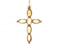 Georgian 15ct Gold Cross set with Topaz