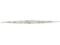 Art Deco 18ct Gold & Platinum Diamond Line Brooch