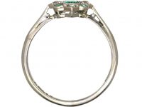 Art Deco 18ct Gold & Platinum, Emerald & Diamond Ring
