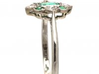 Art Deco 18ct Gold & Platinum, Emerald & Diamond Ring