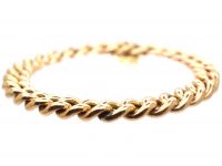 Edwardian 9ct Gold Curb Link Bracelet