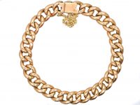 Edwardian 9ct Gold Curb Link Bracelet