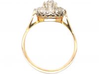 French Early 20th Century 18ct Gold, Old Mine Cut Diamond Cluster Ring
