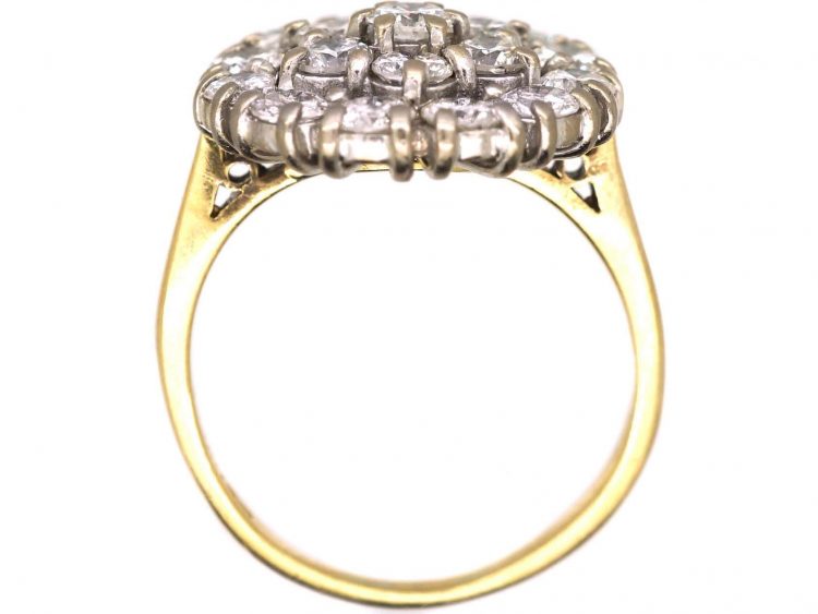 1950s 18ct Gold, Large Diamond Cluster Ring