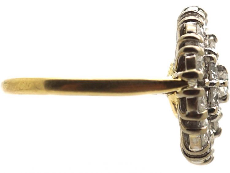 1950s 18ct Gold, Large Diamond Cluster Ring