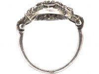 Art Deco Silver, Marcasite, Citrine & Amethyst Ring