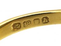 18ct Gold, Green Tourmaline & Diamond Cluster Ring