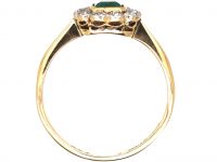 Edwardian 18ct Gold & Platinum, Emerald & Diamond Cluster Ring