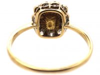 Edwardian 18ct Gold & Platinum, Emerald & Diamond Cluster Ring