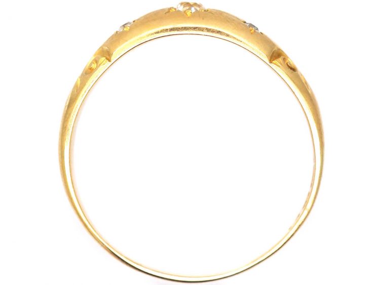 Edwardian 18ct Gold Three Stone Diamond Gypsy Ring