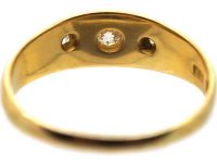 Edwardian 18ct Gold Three Stone Diamond Gypsy Ring