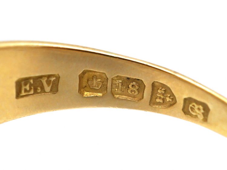 Edwardian 18ct Gold Three Stone Diamond Gypsy Ring