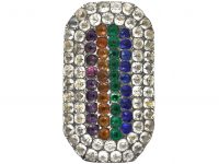 Georgian 9ct Gold & Silver Ring set with Coloured Paste