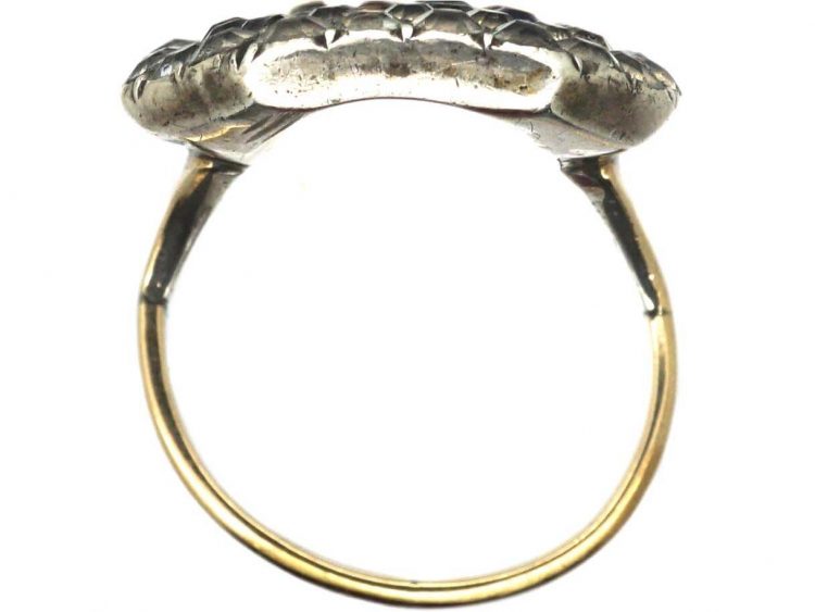 Georgian 9ct Gold & Silver Ring set with Coloured Paste