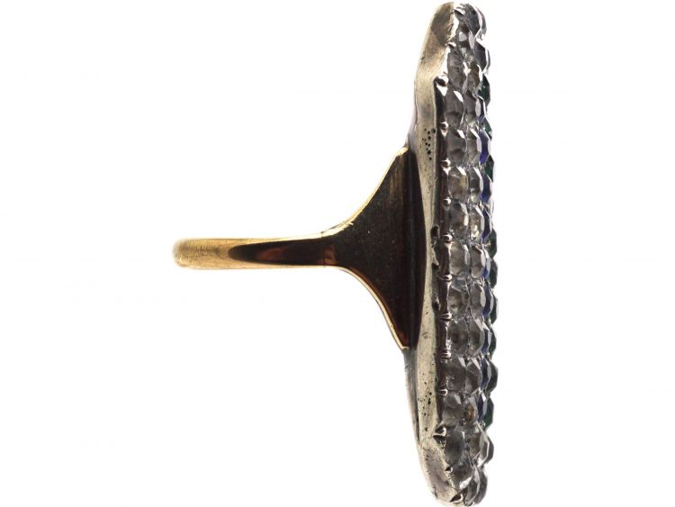 Georgian 9ct Gold & Silver Ring set with Coloured Paste