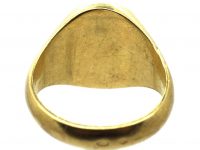 French 18ct Gold Signet Ring with Shield & Crest Intaglio