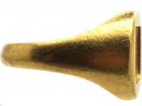 French 18ct Gold Signet Ring with Shield & Crest Intaglio