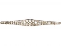 Early 20th Century Long Brooch set with Graduated Old Mine Cut Diamonds