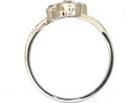 Art Nouveau 18ct White Gold & Diamond Twist Ring