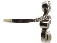 Art Nouveau 18ct White Gold & Diamond Twist Ring