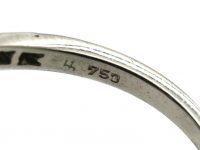 Art Nouveau 18ct White Gold & Diamond Twist Ring