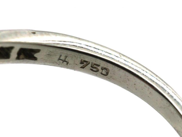 Art Nouveau 18ct White Gold & Diamond Twist Ring