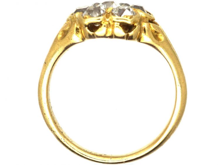 Victorian 18ct Gold, Old Mine Cut Diamond Cluster Flower Ring