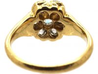 Victorian 18ct Gold, Old Mine Cut Diamond Cluster Flower Ring