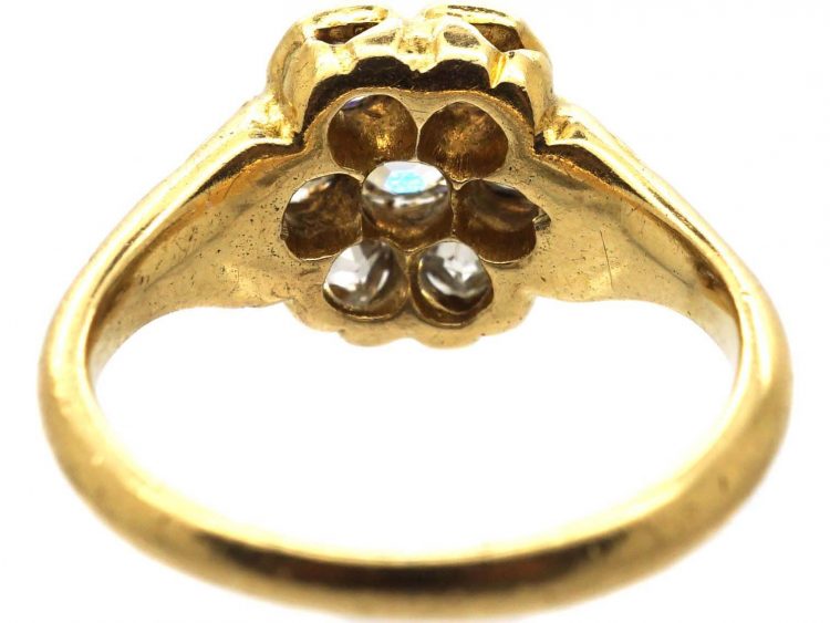 Victorian 18ct Gold, Old Mine Cut Diamond Cluster Flower Ring