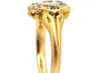 Victorian 18ct Gold, Old Mine Cut Diamond Cluster Flower Ring
